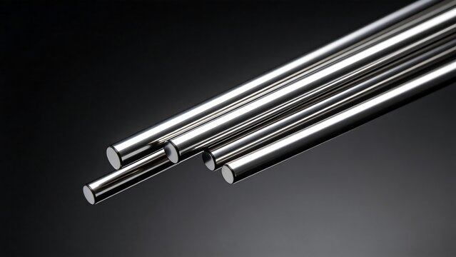 Metal rods on dark background