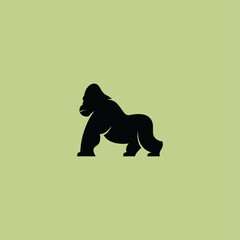 Strong Gorilla Silhouette logo icon flat vector design