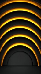 Yellow lights on black background abstract composition featuring vibrant yellow lights against a dark solid background