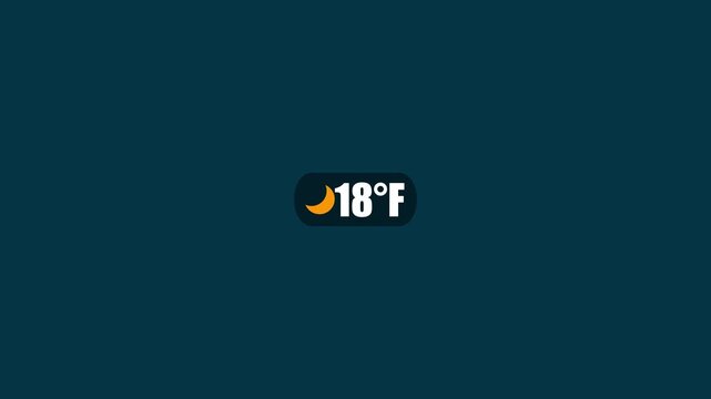 Weather forecast display with temperature and moon phase at night temperature display cold temperature