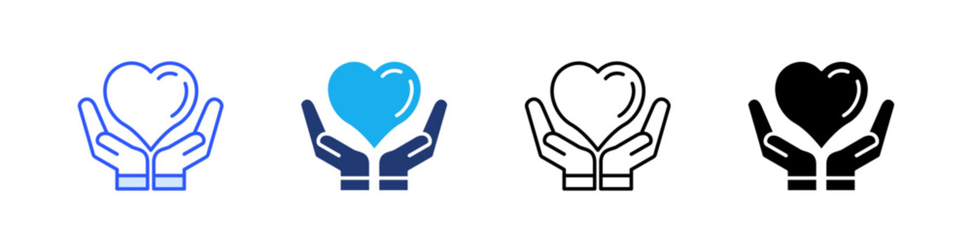 Generosity Multiple Style Icon Set Vector 