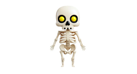 Cartoon Skeleton with Big Yellow Eyes