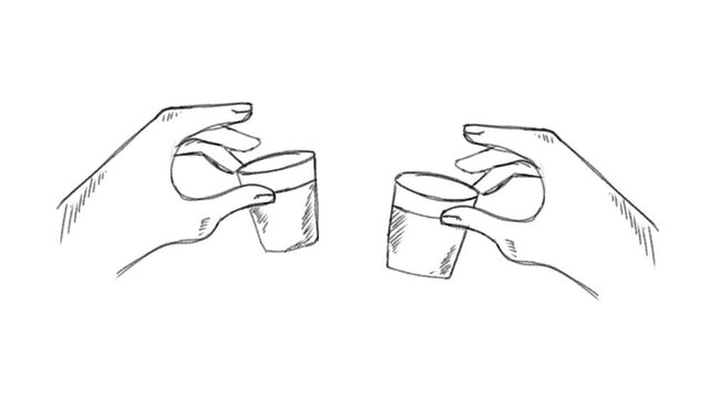 Hand Gestures cheers frame by frame stop motion animation on a white and black background, perfect for motion graphics, comics, or energetic