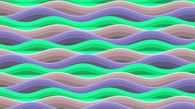 Vibrant 3D Wave Pattern Animation Loop.