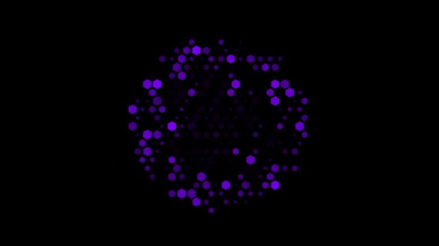Hexagon particles digital abstract background technology data motion