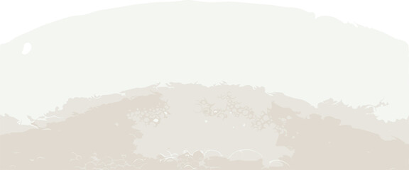 Obraz premium A serene landscape of hills and mountains viewed from a distance in a soft, watercolor style illustration