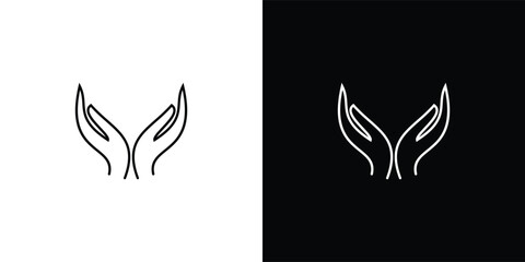 Obraz premium Line Art Hand Logo Design for Minimal and Modern Branding