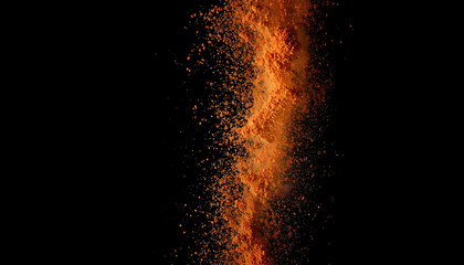 A vibrant stream of glowing orange particles against a dark background