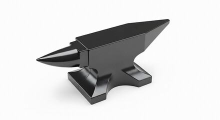 Black anvil on white background for industrial or crafting projects