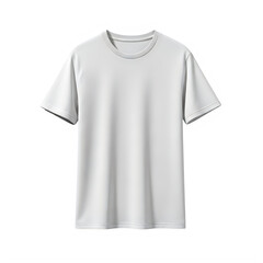 A white short sleeve t-shirt on a hanger, isolated on transparent background