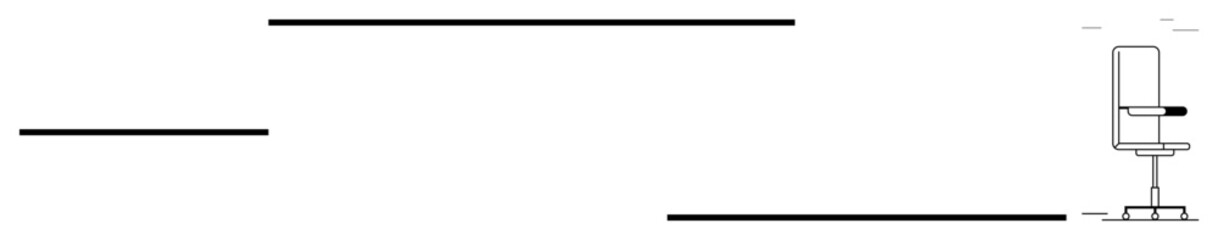 Obraz premium Office interior design, workplace minimalism, furniture, ergonomic seating, contemporary style, graphic design. Illustration of an office chair with linear elements. Office decor and workplace