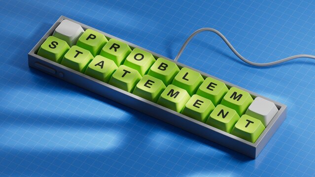 problem statement, business, financial concept. For business planning. Computer keyboard keys. Copy space.3D rendering