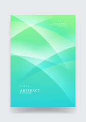 Fototapeta premium Soft green and turquoise abstract background with flowing wave lines and gradient effect for professional presentation