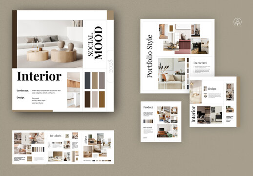 Interior Social Mood Board Template