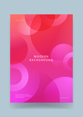 Fototapeta premium Elegant reddish pink cover design featuring smooth translucent bubble shapes and vibrant color transitions