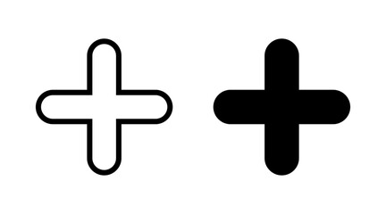 Obraz premium Plus Icon set vector. Add plus sign and symbol
