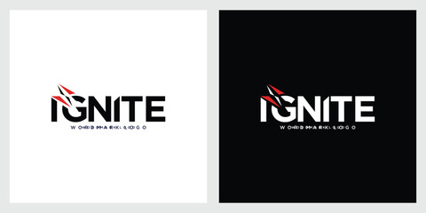 IGNITE Wordmark Typography with Spark Accent &ndash; Dynamic Energy Branding Concept