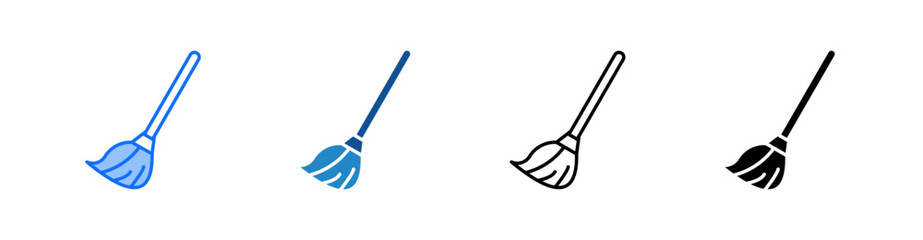 Broom Multiple Style Icon Set 