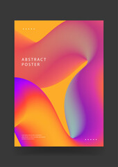 Fototapeta premium Eye-catching abstract poster design using warm orange and purple fluid liquid shapes to create a dynamic and creative visual experience