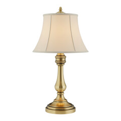 Gold table lamp with cream shade gold lamp lighting isolated on a transparent background