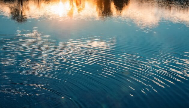 Soft Ripples On A Calm Lake Reflecting Natural Light
