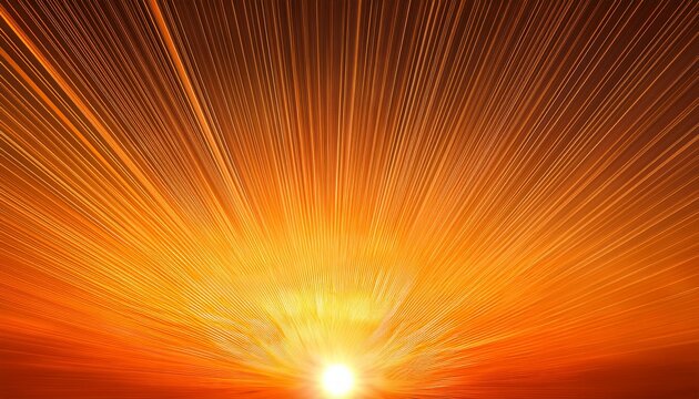 Vivid Sunrise Glow With Radiant Sunbeams Piercing An Orange Gradient Background Energetic Warm And Uplifting Imagery Perfect For Themes Of Optimism New Beginnings And Bright Days