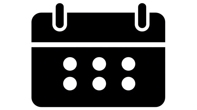 A simple illustration of a calendar, featuring date indicators 