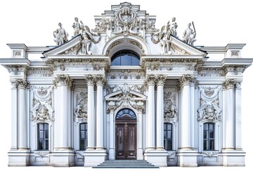 Obraz premium Baroque architecture building white background spirituality.