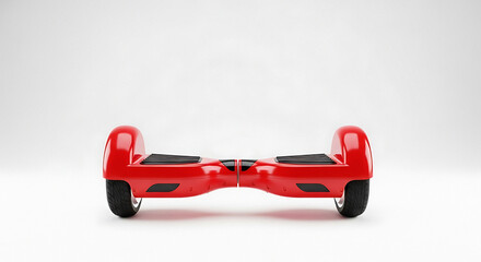Naklejka premium Red hoverboard on white background for modern transportation