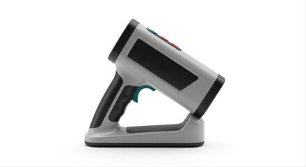 Sleek thermal detector with ergonomic grip isolated on white background, featuring modern design and compact structure
