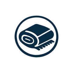 Minimalist Rolled Blanket Icon for Comfort and Home Goods Design © Oxsvge