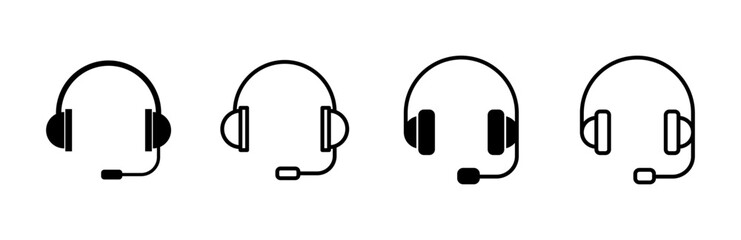 Headphone icon set. Headvector icon symbols
