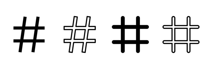 Obraz premium Hashtag icon set. hashtag symbol