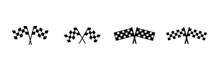 Racing flag icon set. race flag icon.Checkered racing flag icon