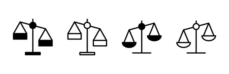 Scales icon set . Law scale icon. Justice sign