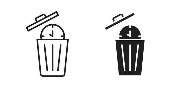 Time waste icon. Outline and flat icons collection. EPS10