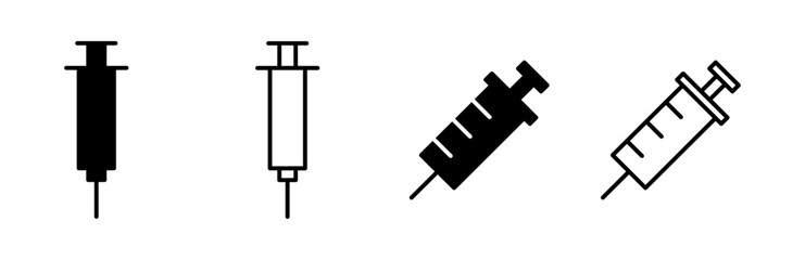 Syringe icon set. injection icon vector.