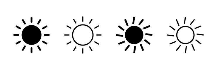 Sun icon set. Brightness Icon vector