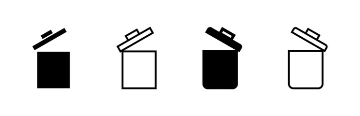 Trash icon set. trash can icon. delete icon vector. garbage