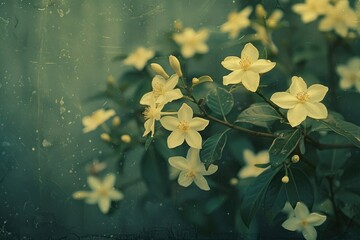 Fototapeta premium Jasmine flower acanthaceae vegetation daffodil.