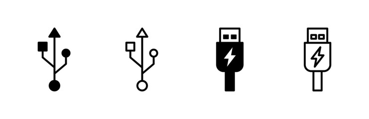 Usb icon set. Flash disk icon vector
