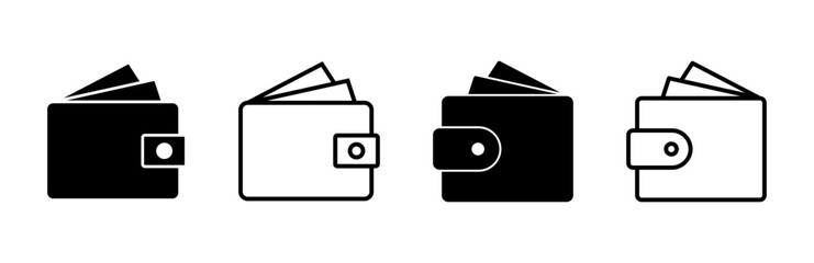 Wallet icon set. wallet vector icon