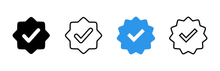 verified icon set. verification check mark. approved icon