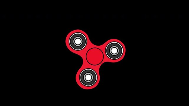 Fidget Spinner Rotating Animation Loop on Black Background