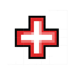 Fototapeta premium Red Cross Symbol on White
