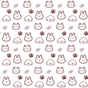 seamless pattern with cats