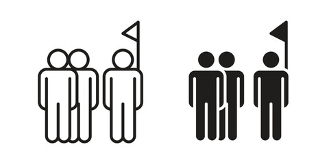 Tour guide people icon symbol vector illustration on white background. Flat design.