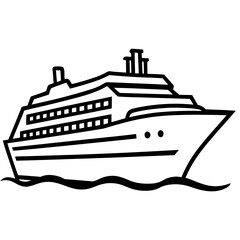 Obraz premium Editable cruise ship graphic, perfect for web, print, and digital design projects