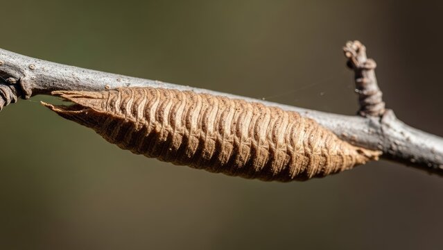 Praying Mantis Egg Case (Ootheca) Attached to a Twig