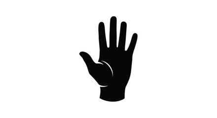 Fototapeta premium A black silhouette of a human hand with fingers outstretched
